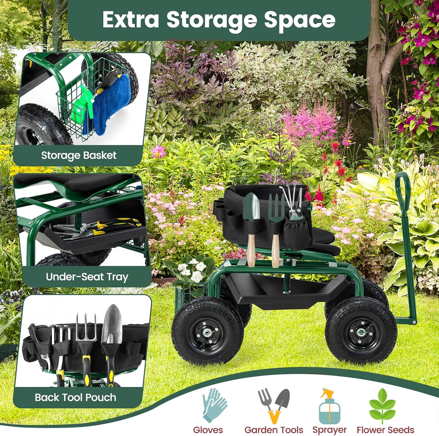 Tekerlekli Bahçe Koltuğu, 360  - Gardening Tools For Seniors incelemesi ve fiyatı