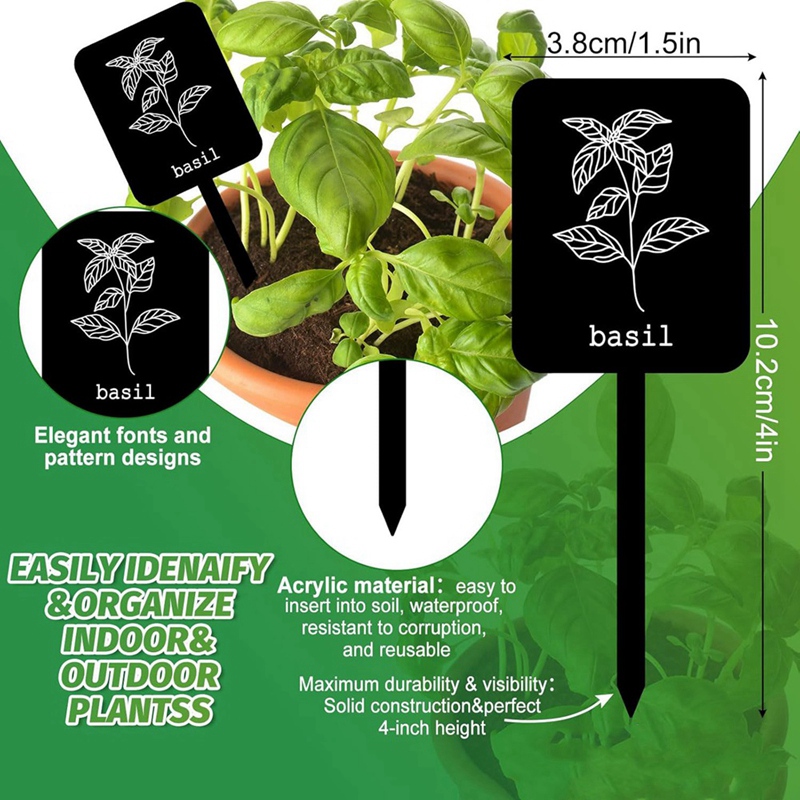 24 Adet Akrilik Bitki Etiketle - Gardening Tools With Names incelemesi ve fiyatı