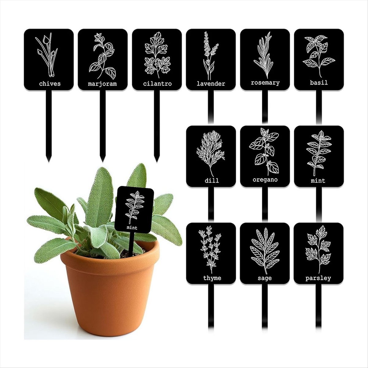 AA14 24 Adet Akrilik Bitki Eti - Gardening Tools With Names incelemesi ve fiyatı